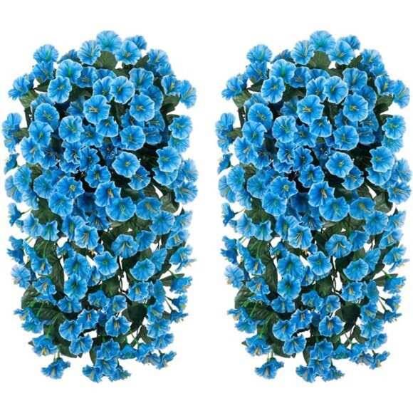 Artificial Fake Hanging Plants Flowers for Outdoor Outside Decoration, 2PCS - Picture 3 of 7